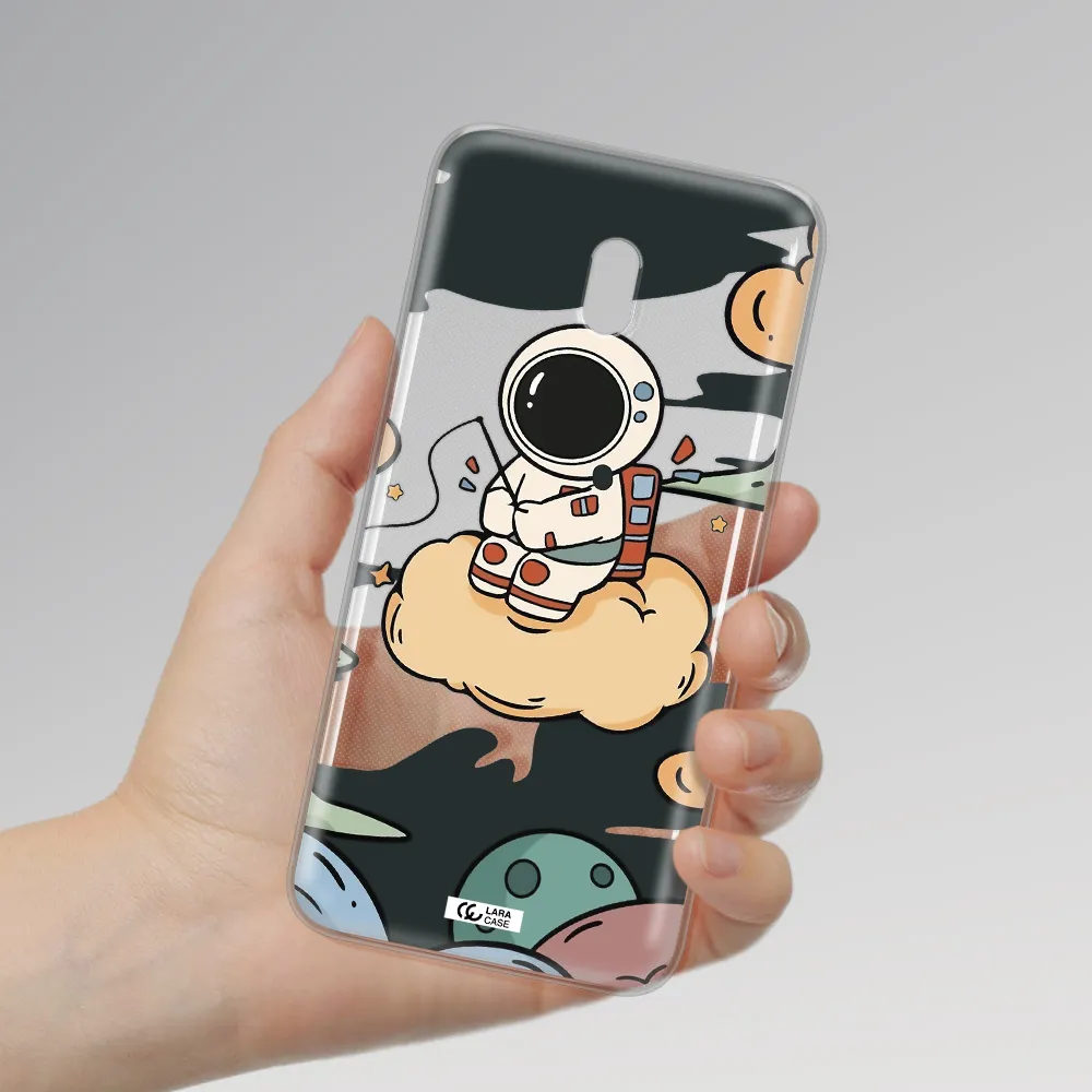 a cartoon astronaut sitting on a cloud Xiaomi Redmi 8A Clear TPU Case