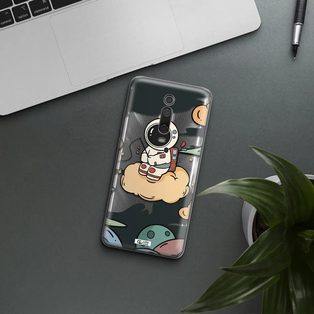 A Cartoon Astronaut Sitting On A Cloud Xiaomi Redmi K20 Clear Tpu Case