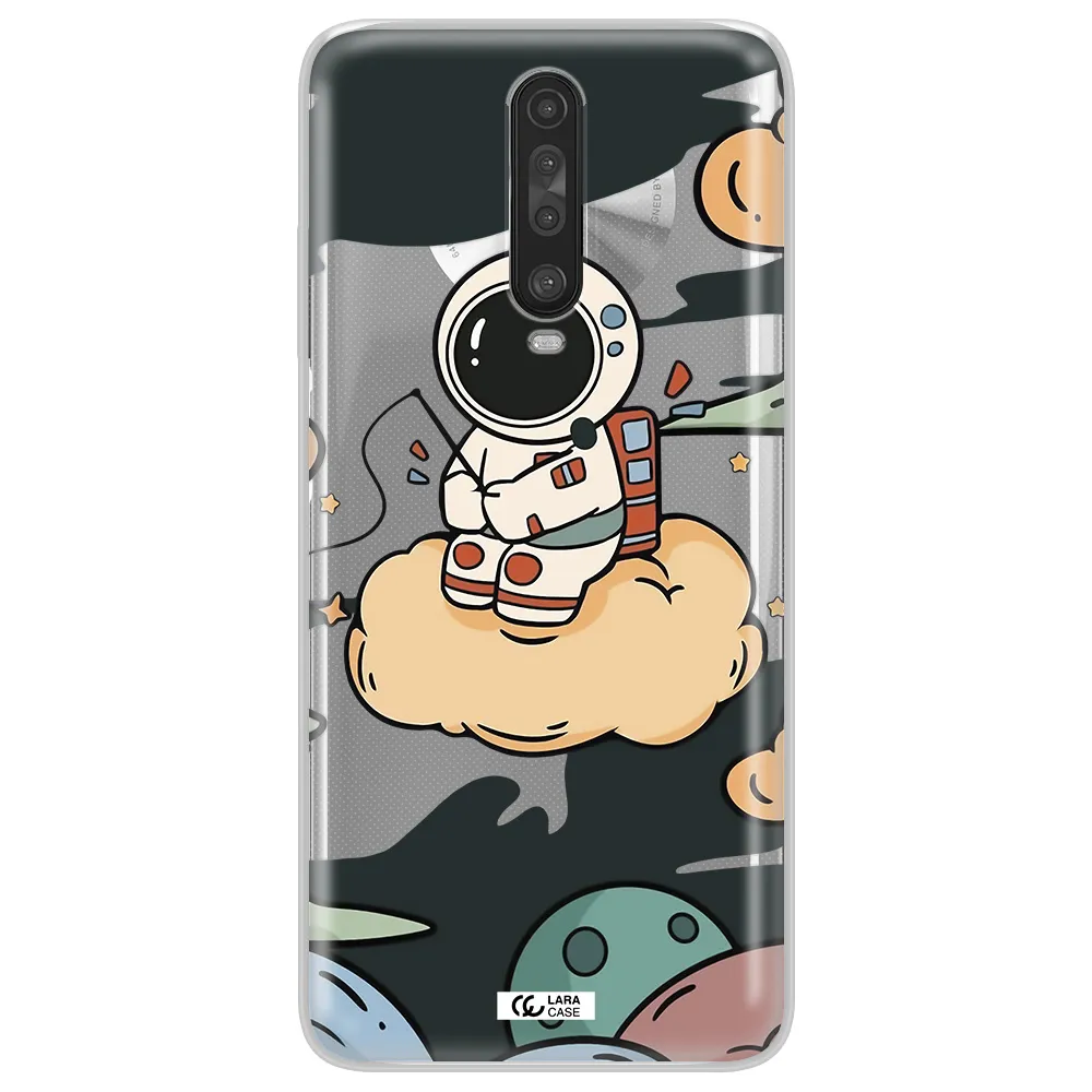 a cartoon astronaut sitting on a cloud Xiaomi Redmi K30 Clear TPU Case