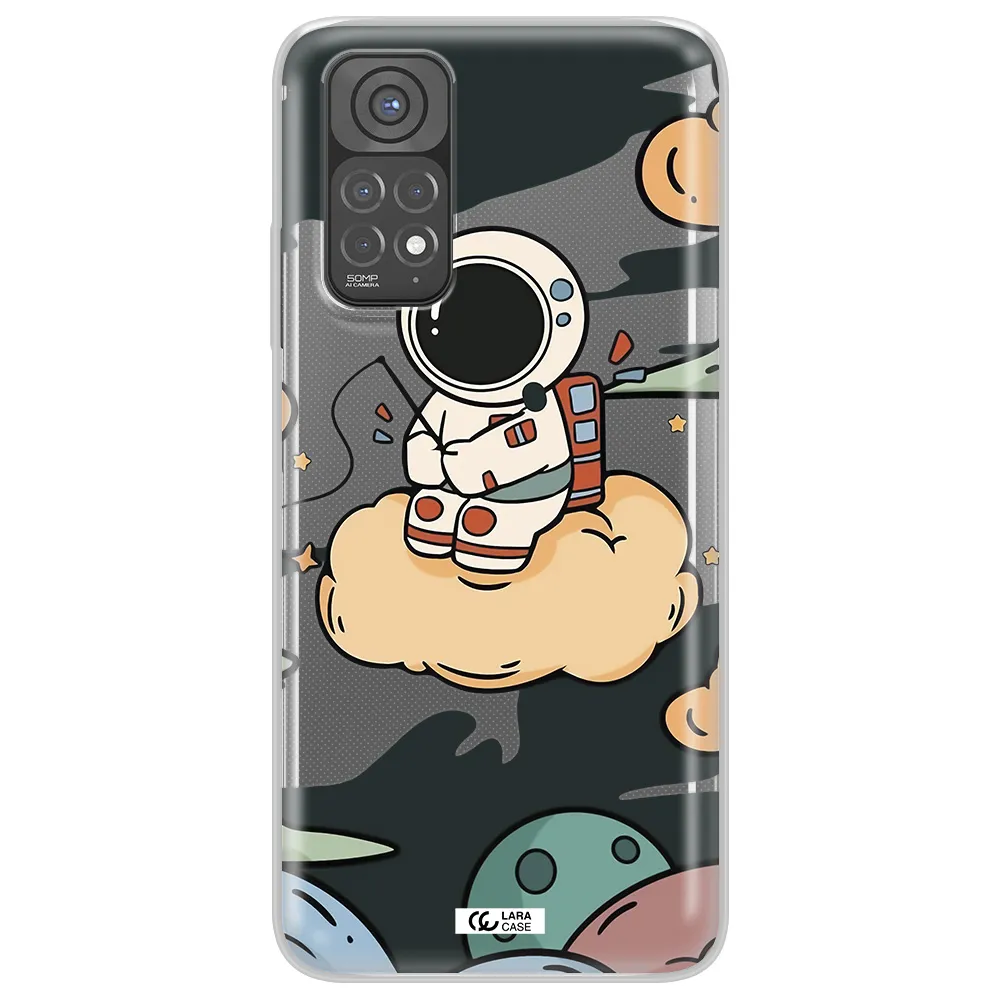 a cartoon astronaut sitting on a cloud Xiaomi Redmi Note 11 Clear TPU Case