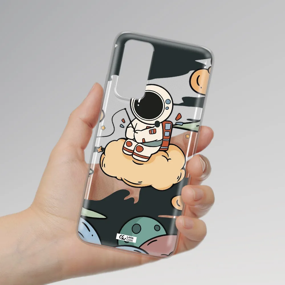 a cartoon astronaut sitting on a cloud Xiaomi Redmi Note 11 Clear TPU Case