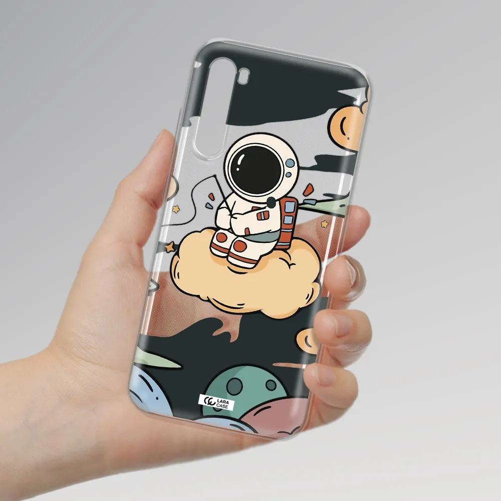 A Cartoon Astronaut Sitting On A Cloud Xiaomi Redmi Note 8T Clear Tpu Case