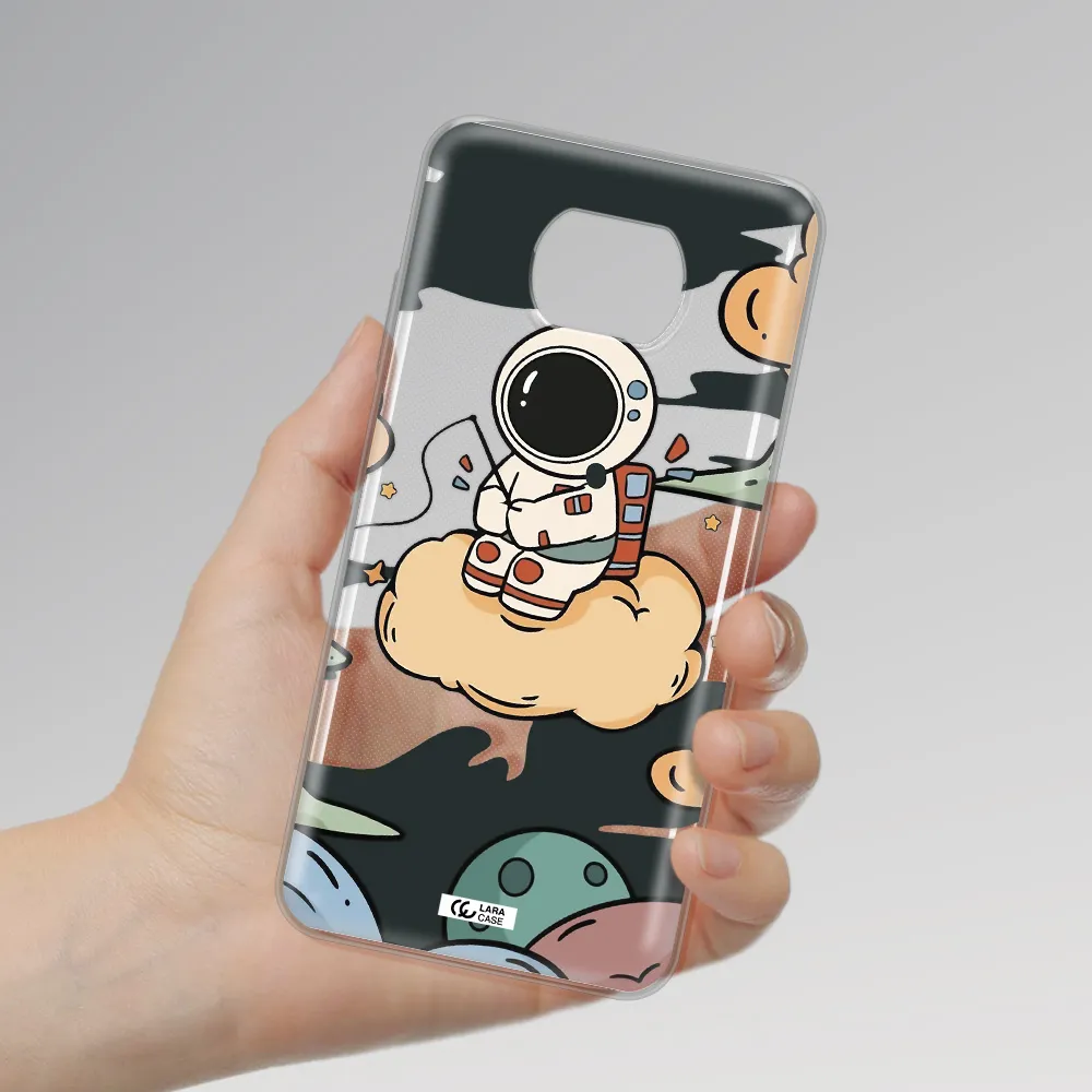 A Cartoon Astronaut Sitting On A Cloud Xiaomi Redmi Note 9T Clear Tpu Case