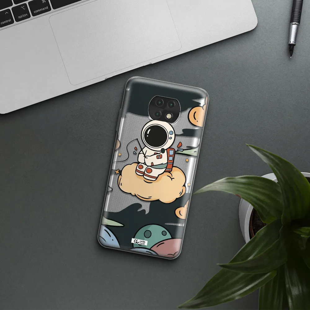 A Cartoon Astronaut Sitting On A Cloud Xiaomi Redmi Note 9T Clear Tpu Case