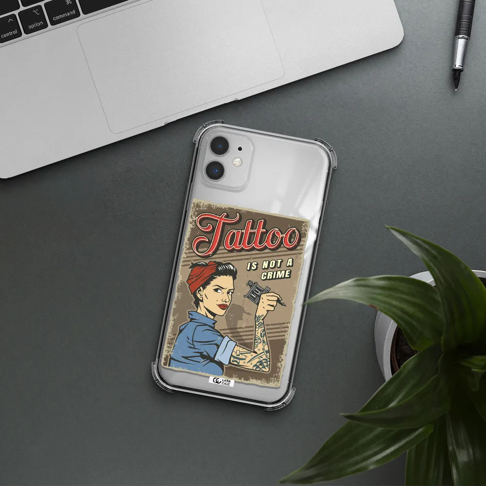 a woman with tattoo on her arm Apple iPhone 11 Clear PC Case