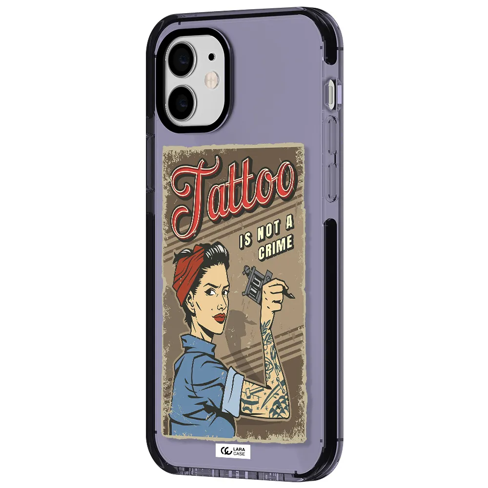 a woman with tattoo on her arm Apple iPhone 11 impact Lilac Case
