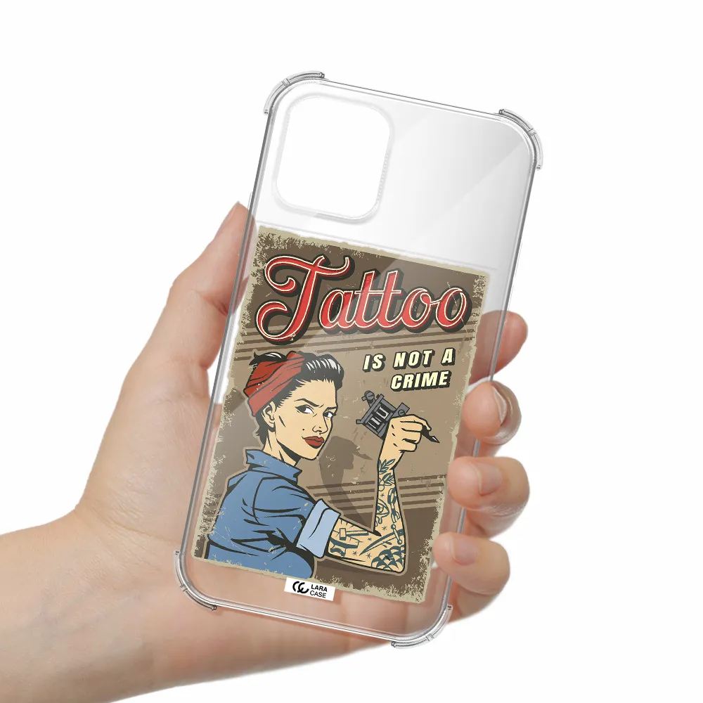 a woman with tattoo on her arm Apple iPhone 11 pro max Clear PC Case