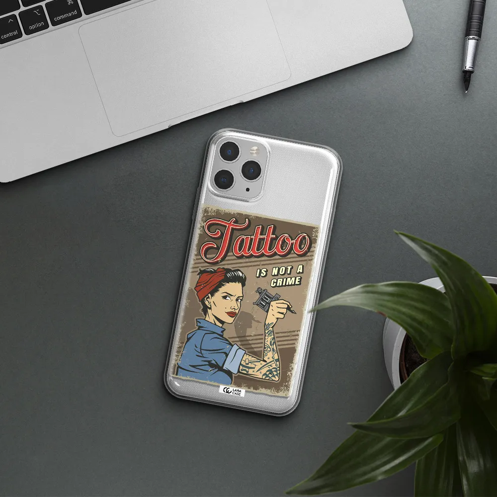 a woman with tattoo on her arm Apple iPhone 11 pro max Clear TPU Case