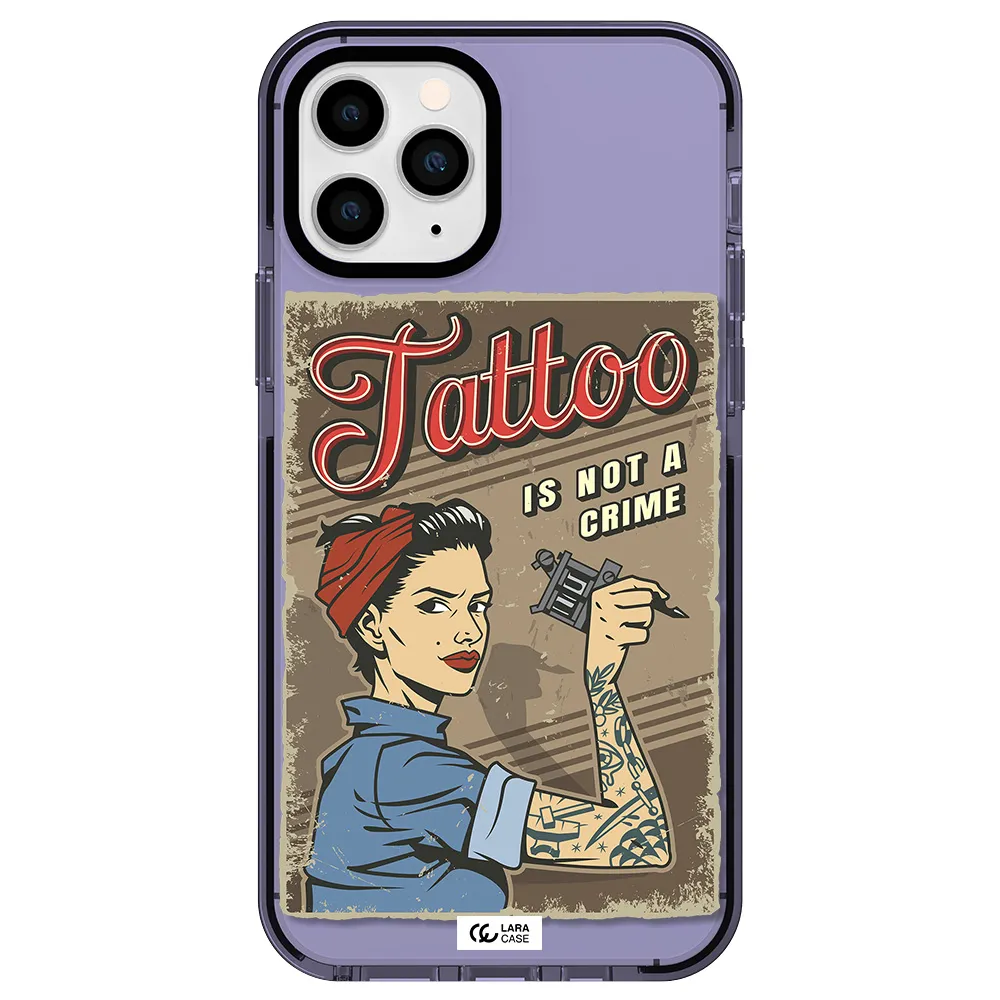 a woman with tattoo on her arm Apple iPhone 11 pro max impact Lilac Case