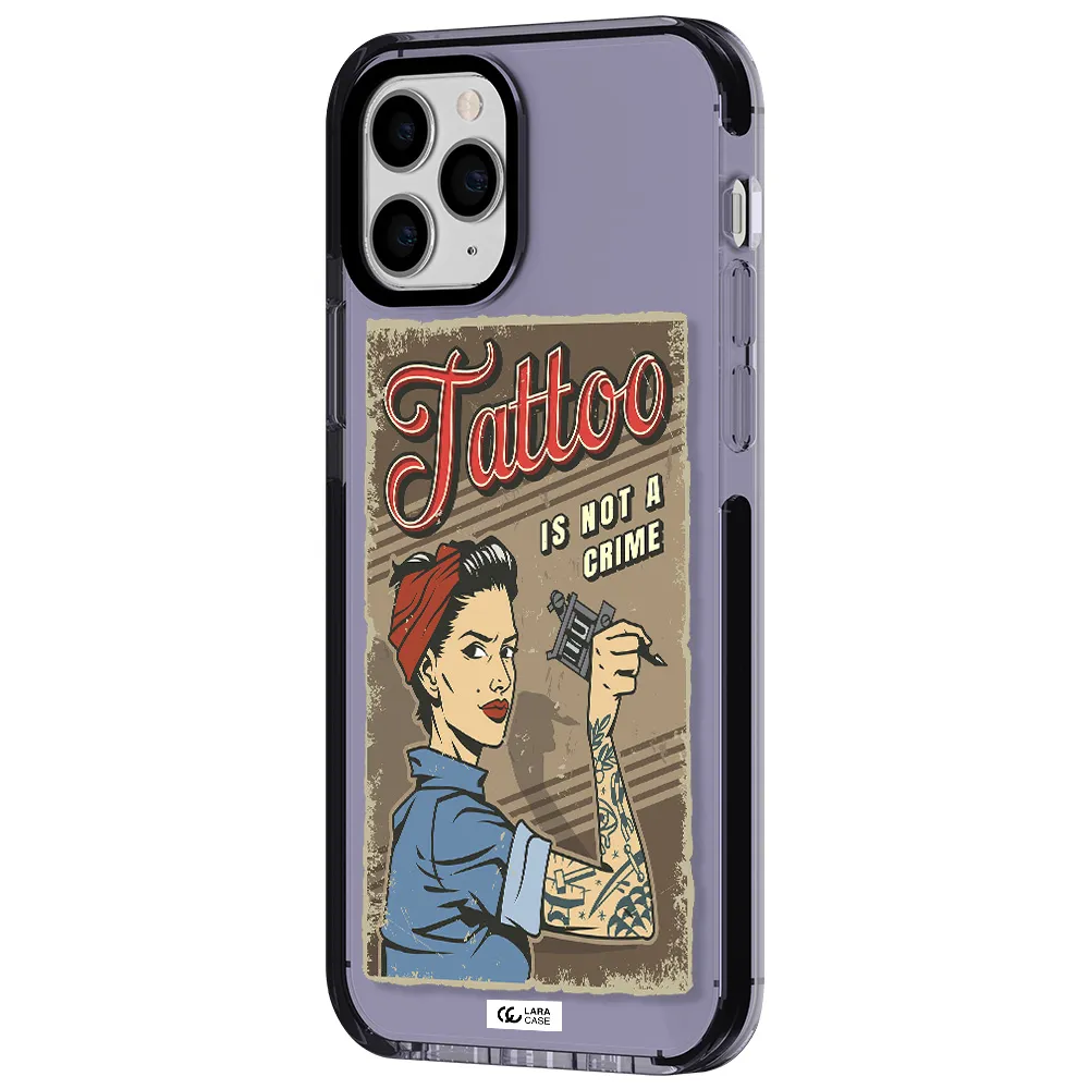a woman with tattoo on her arm Apple iPhone 11 pro max impact Lilac Case