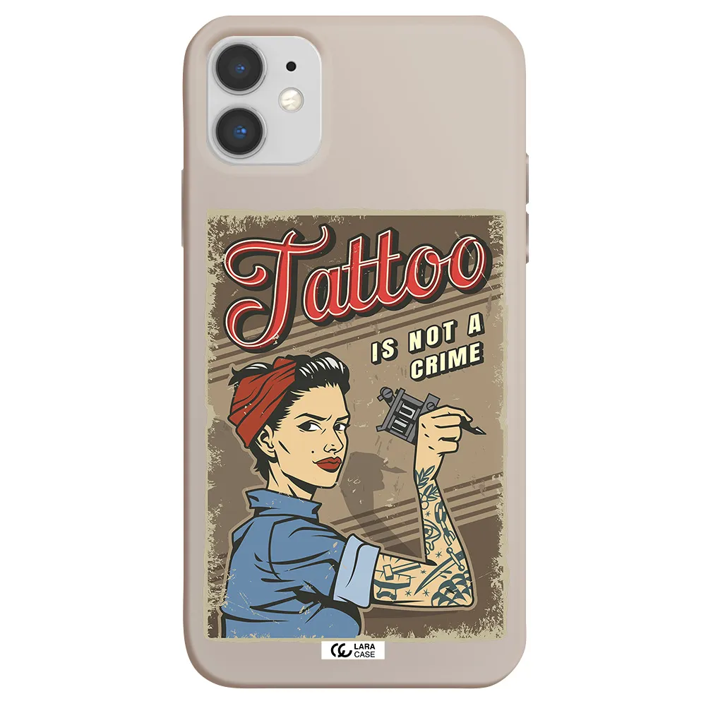 a woman with tattoo on her arm Apple iPhone 11 Silicone Stone Case