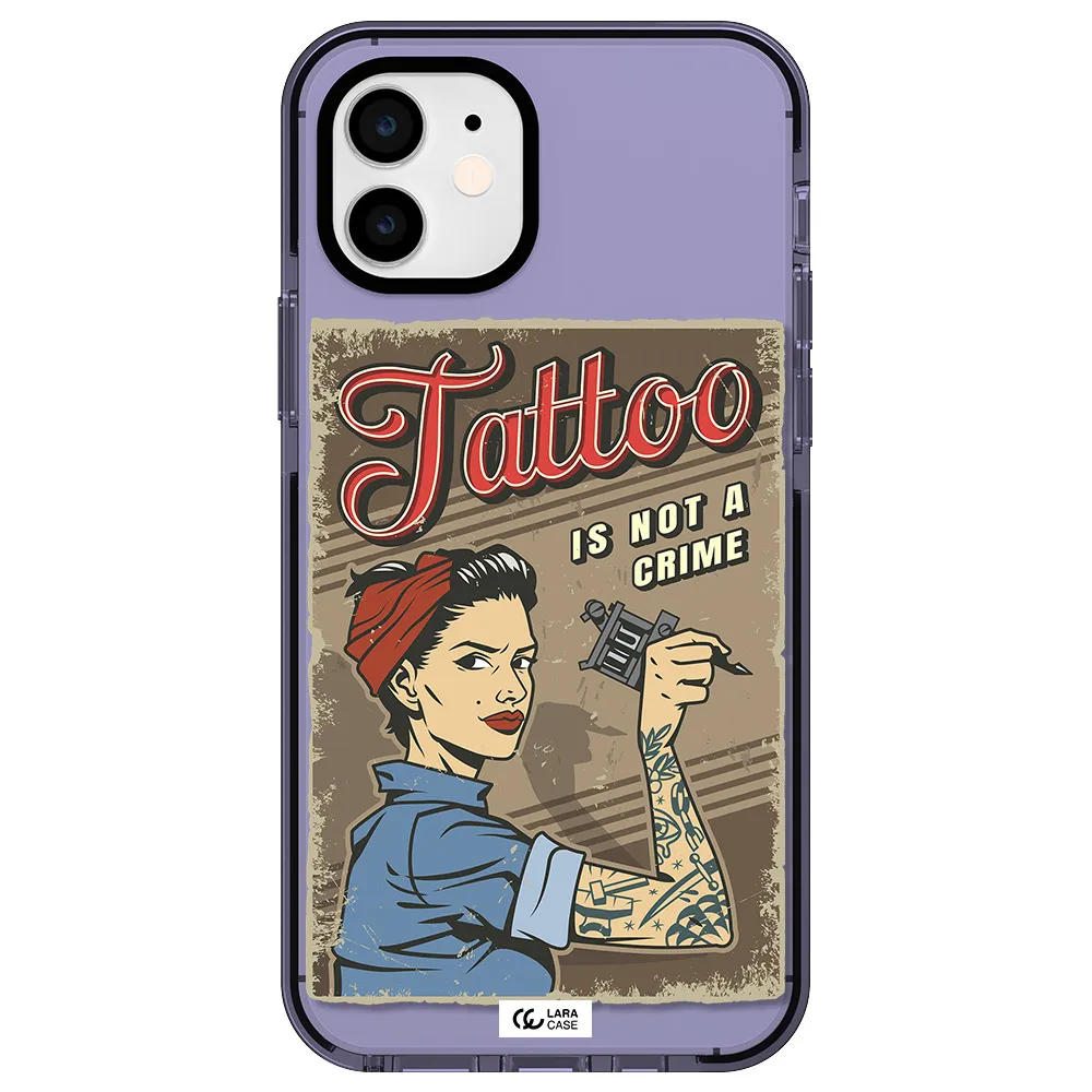 a woman with tattoo on her arm Apple iPhone 12 impact Lilac Case