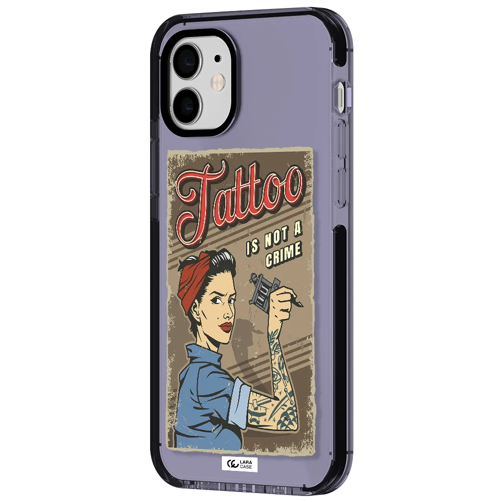 a woman with tattoo on her arm Apple iPhone 12 impact Lilac Case