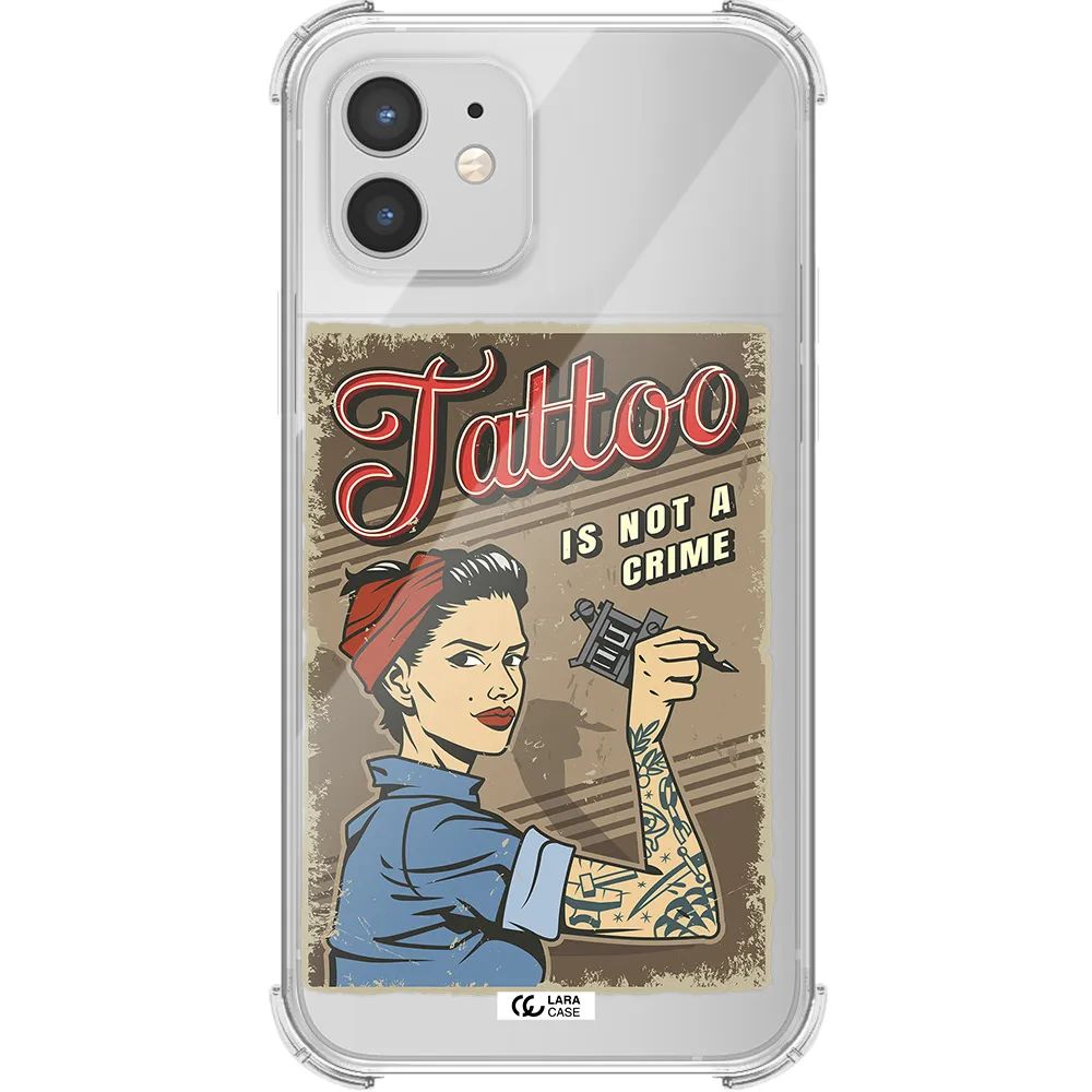 a woman with tattoo on her arm Apple iPhone 12 mini Clear PC Case