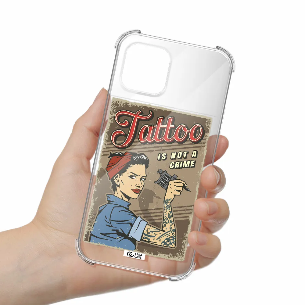 a woman with tattoo on her arm Apple iPhone 12 mini Clear PC Case