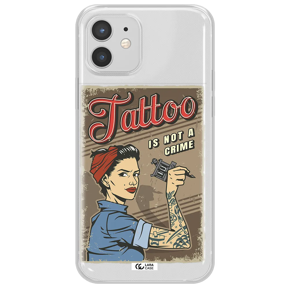 a woman with tattoo on her arm Apple iPhone 12 mini Clear TPU Case