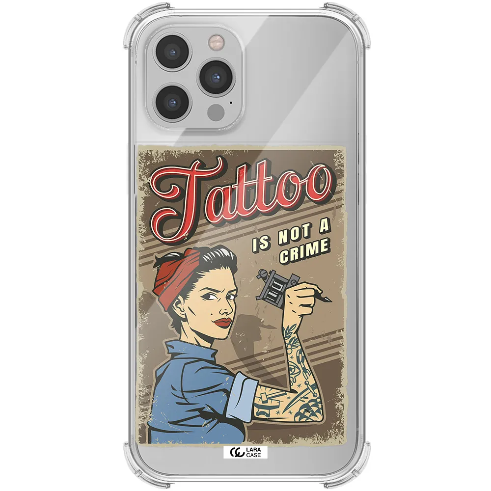 a woman with tattoo on her arm Apple iPhone 12 pro Clear PC Case