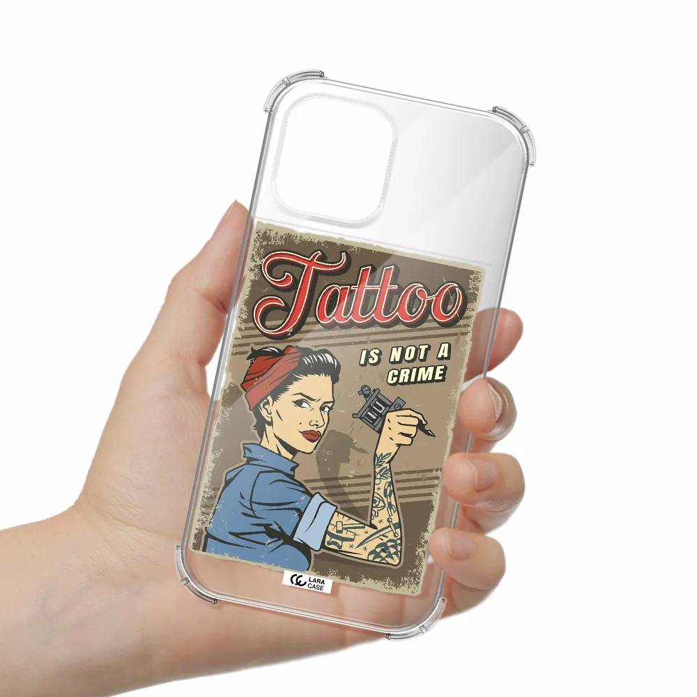 a woman with tattoo on her arm Apple iPhone 12 pro Clear PC Case