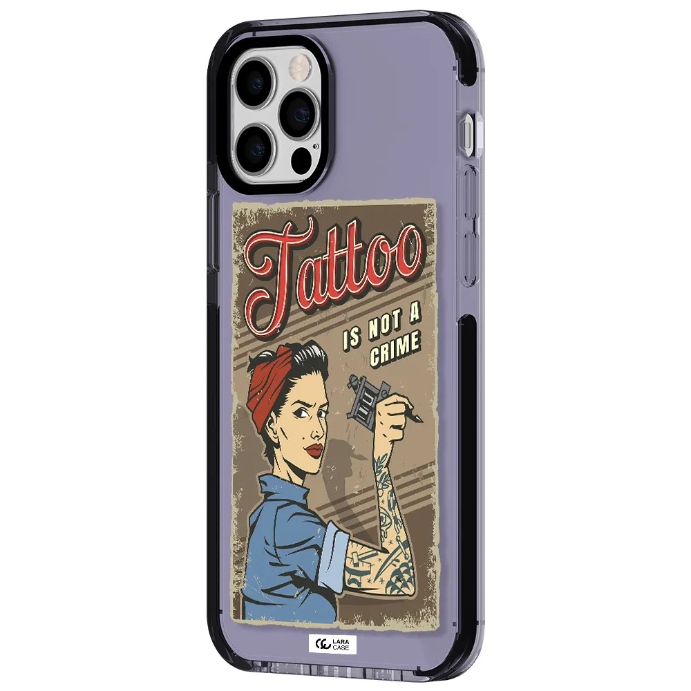 a woman with tattoo on her arm Apple iPhone 12 pro impact Lilac Case