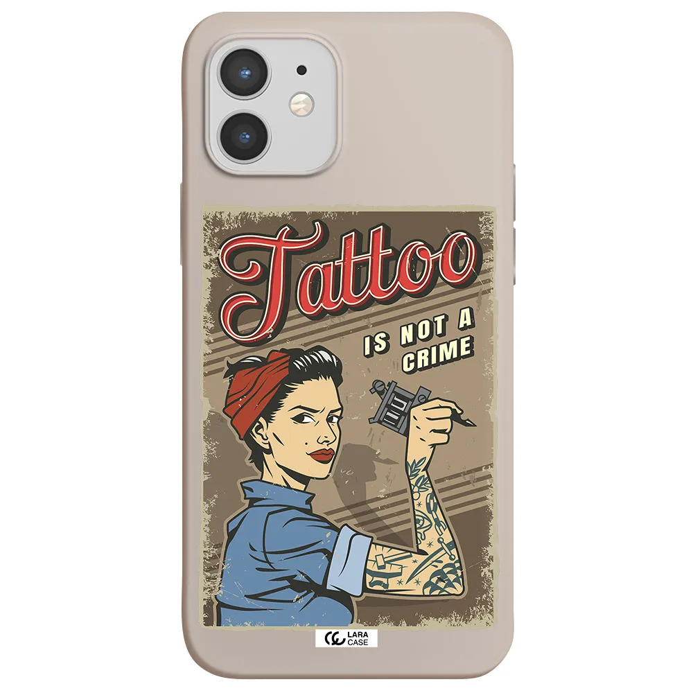 a woman with tattoo on her arm Apple iPhone 12 Silicone Stone Case