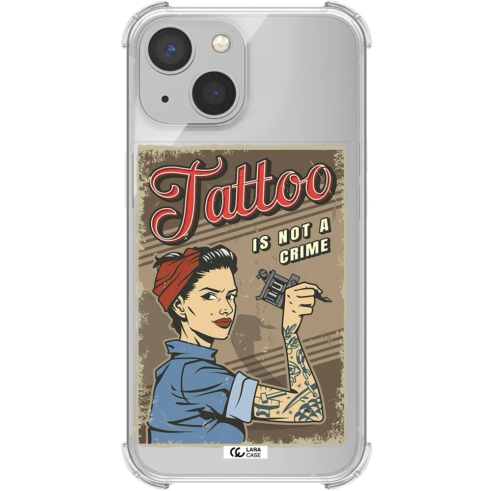 a woman with tattoo on her arm Apple iPhone 13 Clear PC Case
