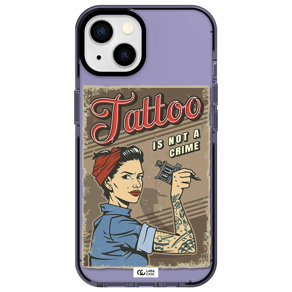 a woman with tattoo on her arm Apple iPhone 13 impact Lilac Case