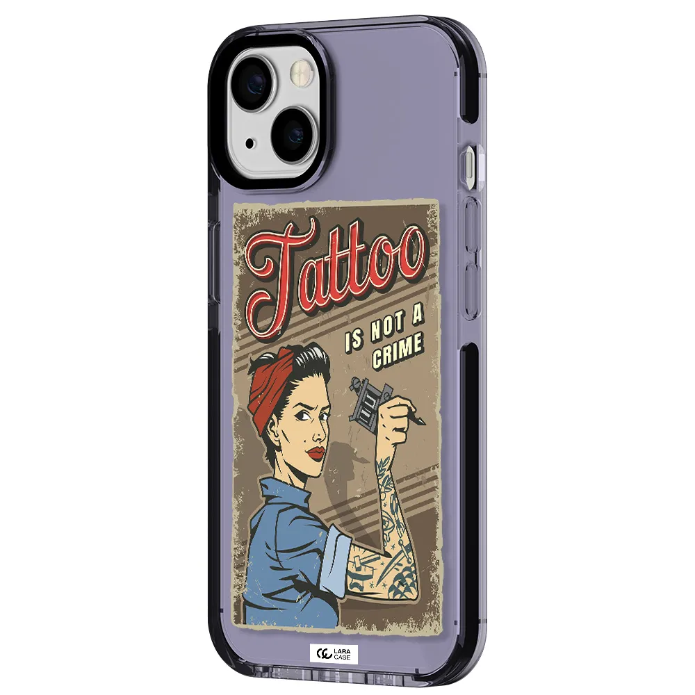 a woman with tattoo on her arm Apple iPhone 13 impact Lilac Case