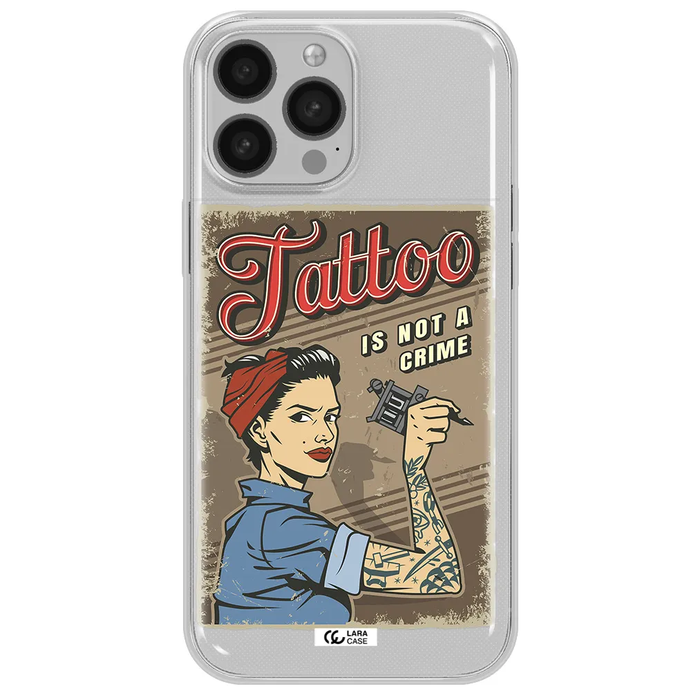 a woman with tattoo on her arm Apple iPhone 13 Pro Clear TPU Case