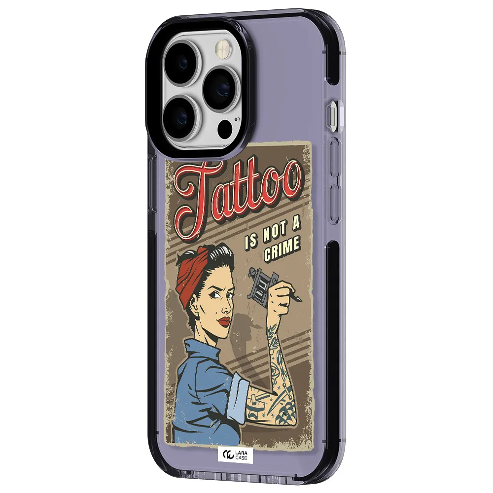 a woman with tattoo on her arm Apple iPhone 13 Pro impact Lilac Case