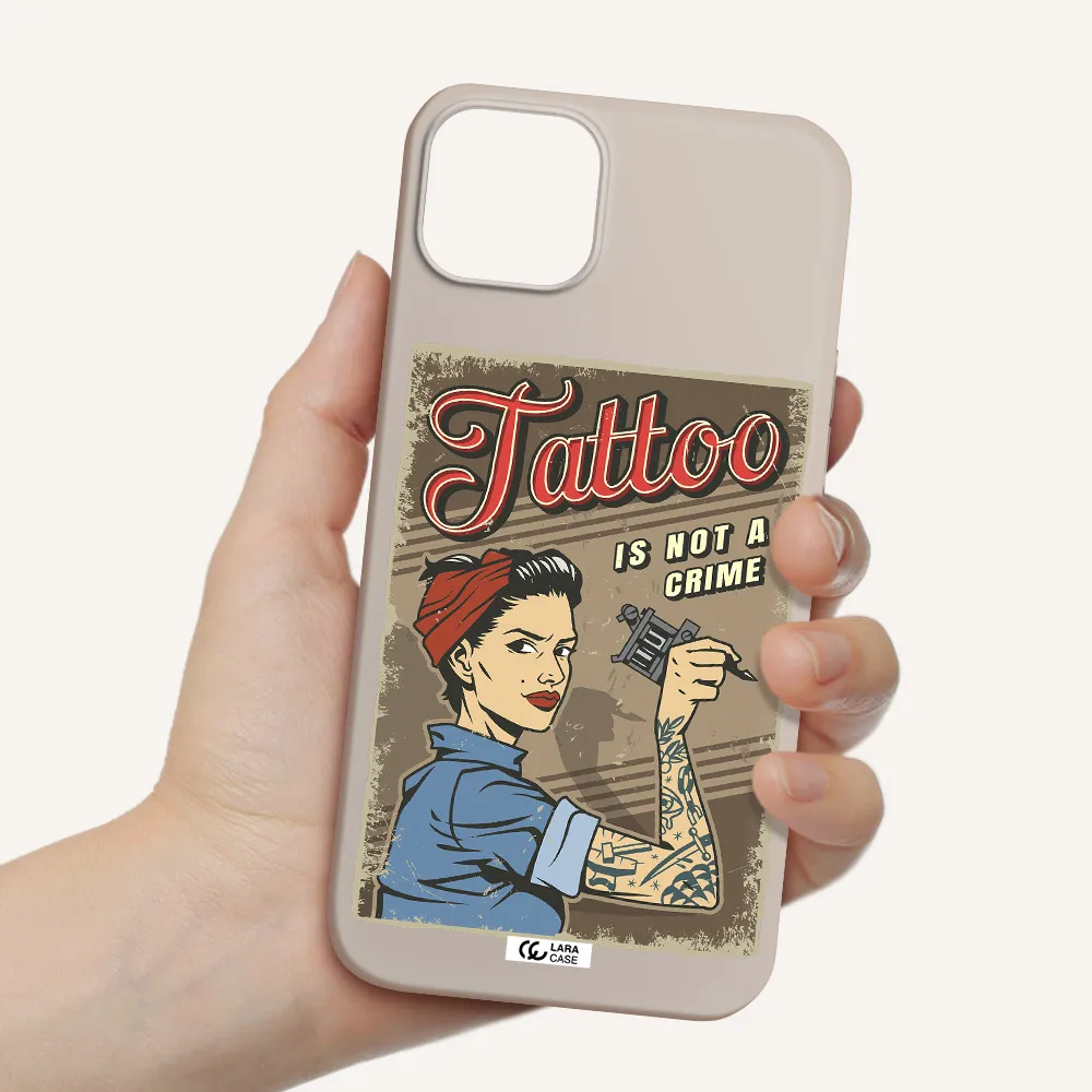 a woman with tattoo on her arm Apple iPhone 14 plus Silicone Stone Case