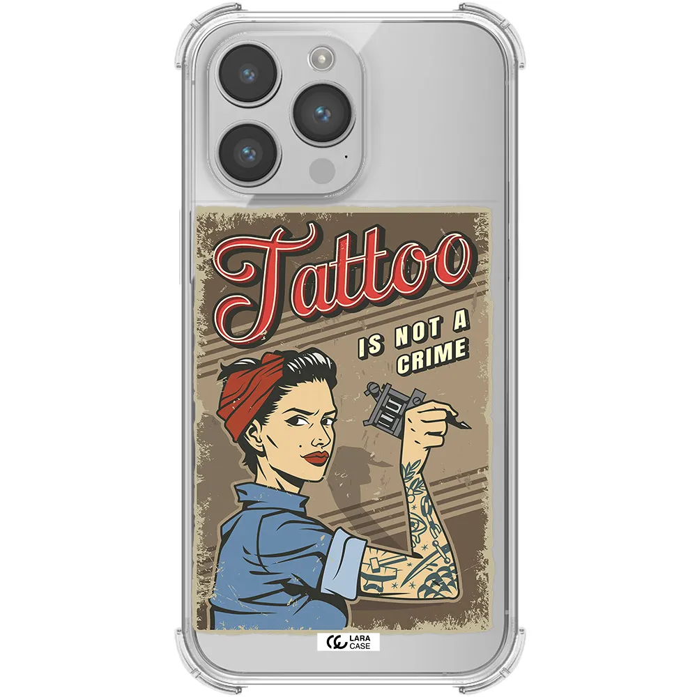 a woman with tattoo on her arm Apple iPhone 14 pro Clear PC Case