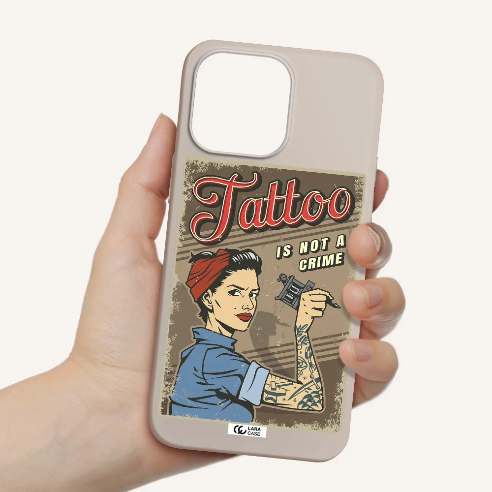 a woman with tattoo on her arm Apple iPhone 14 pro max Silicone Stone Case