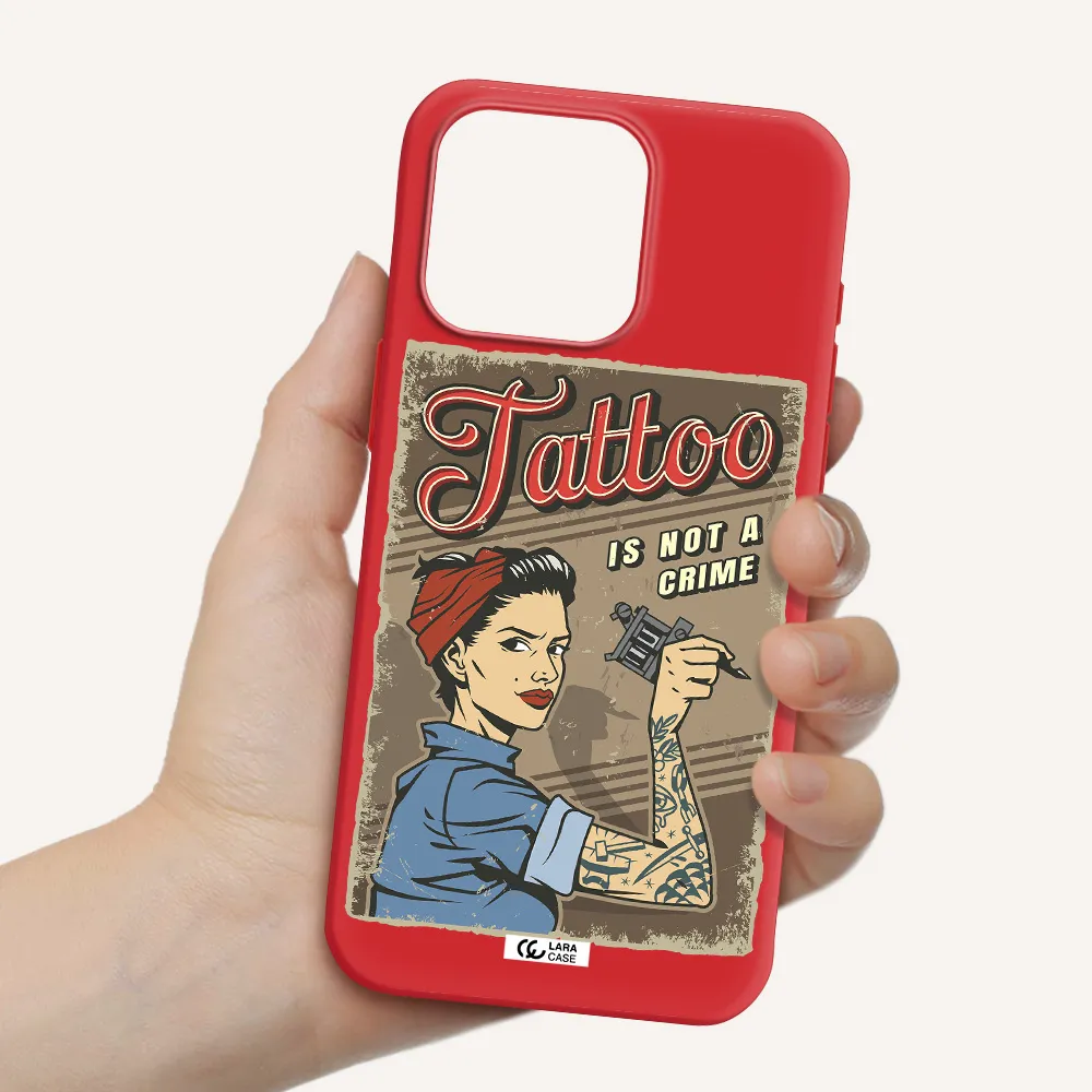 A Woman With Tattoo On Her Arm Apple Iphone 15 Pro Max Silicone Imperial Red Case