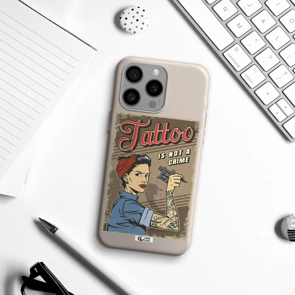 a woman with tattoo on her arm Apple Iphone 15 Pro max Silicone Stone Case