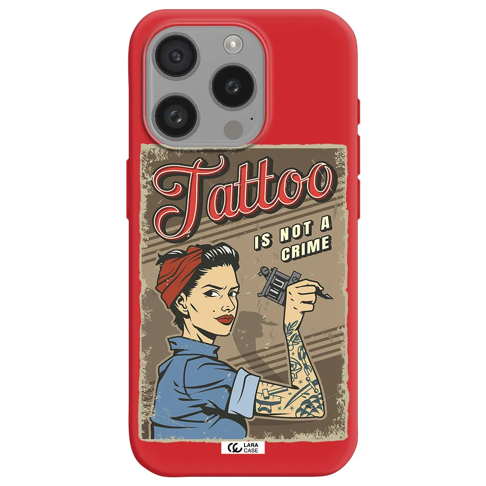 A Woman With Tattoo On Her Arm Apple Iphone 15 Pro Silicone Imperial Red Case
