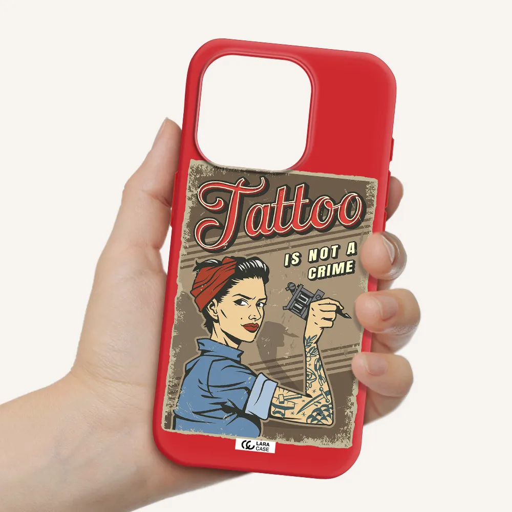 A Woman With Tattoo On Her Arm Apple Iphone 15 Pro Silicone Imperial Red Case