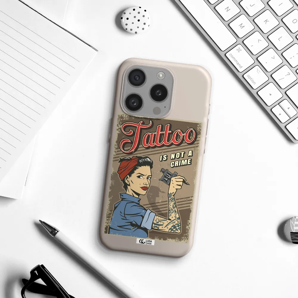 A Woman With Tattoo On Her Arm Apple Iphone 15 Pro Silicone Stone Case