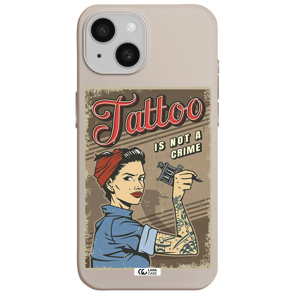 a woman with tattoo on her arm Apple iPhone 15 Silicone Stone Case