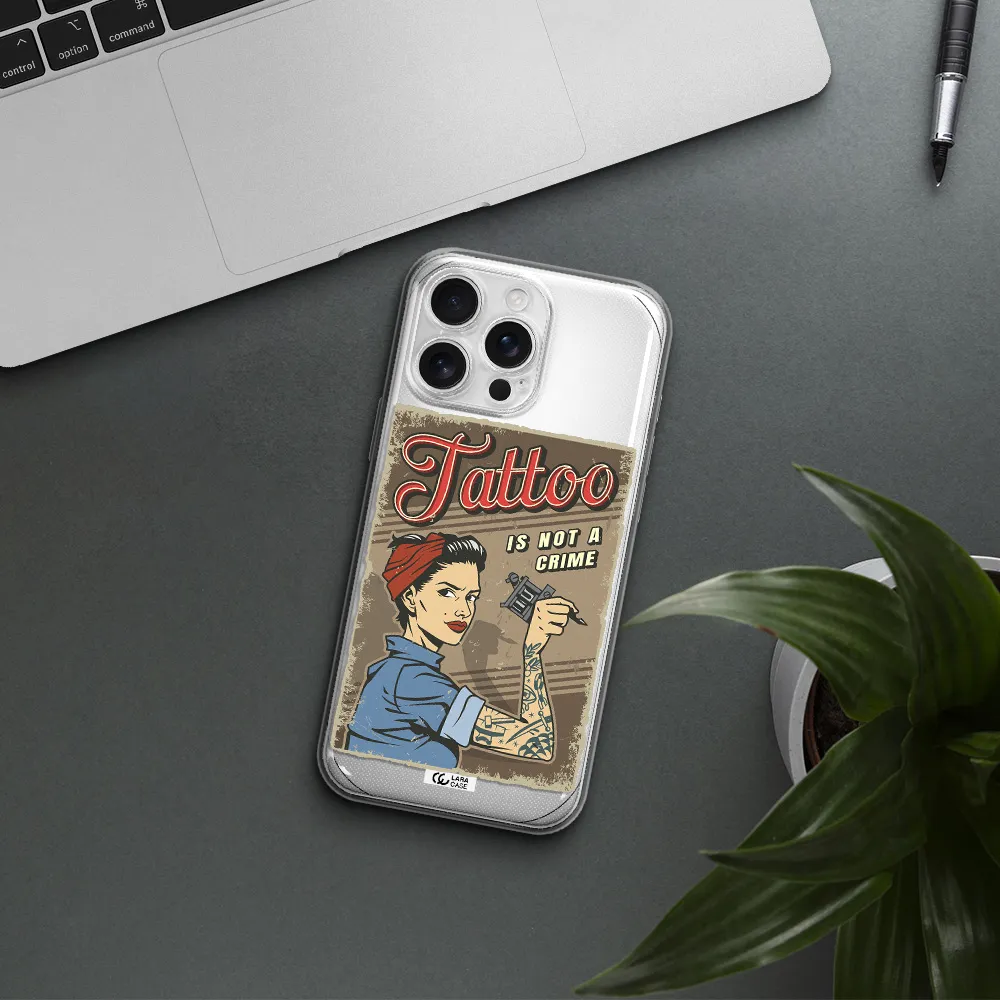 A Woman With Tattoo On Her Arm Apple Iphone 16 Pro Max Clear Tpu Case