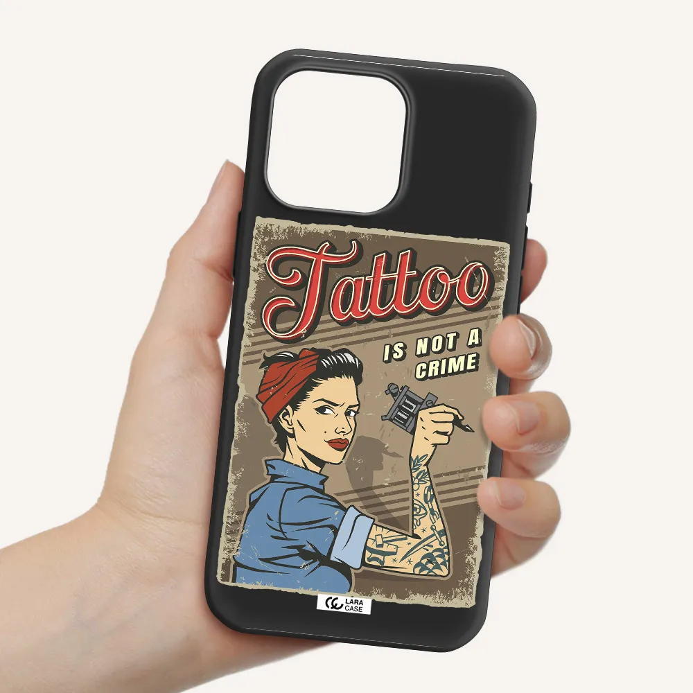 A Woman With Tattoo On Her Arm Apple Iphone 16 Pro Max Silicone Black Case