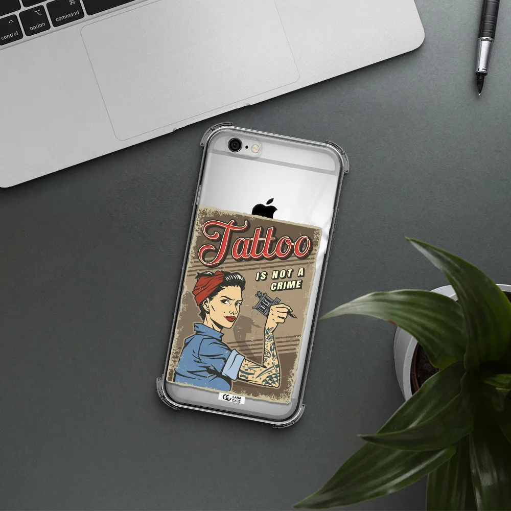 a woman with tattoo on her arm Apple iPhone 6 Clear PC Case
