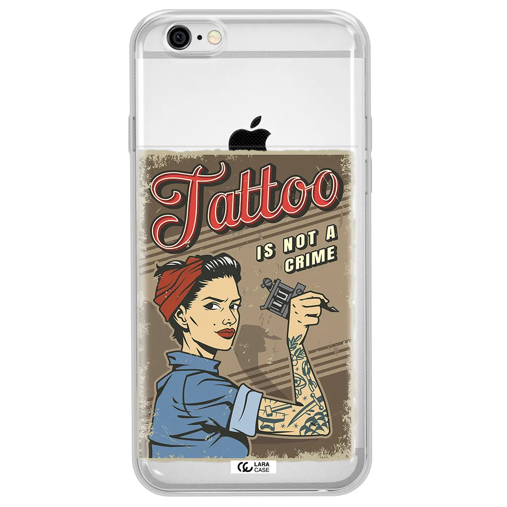 a woman with tattoo on her arm Apple iPhone 6 Clear TPU Case