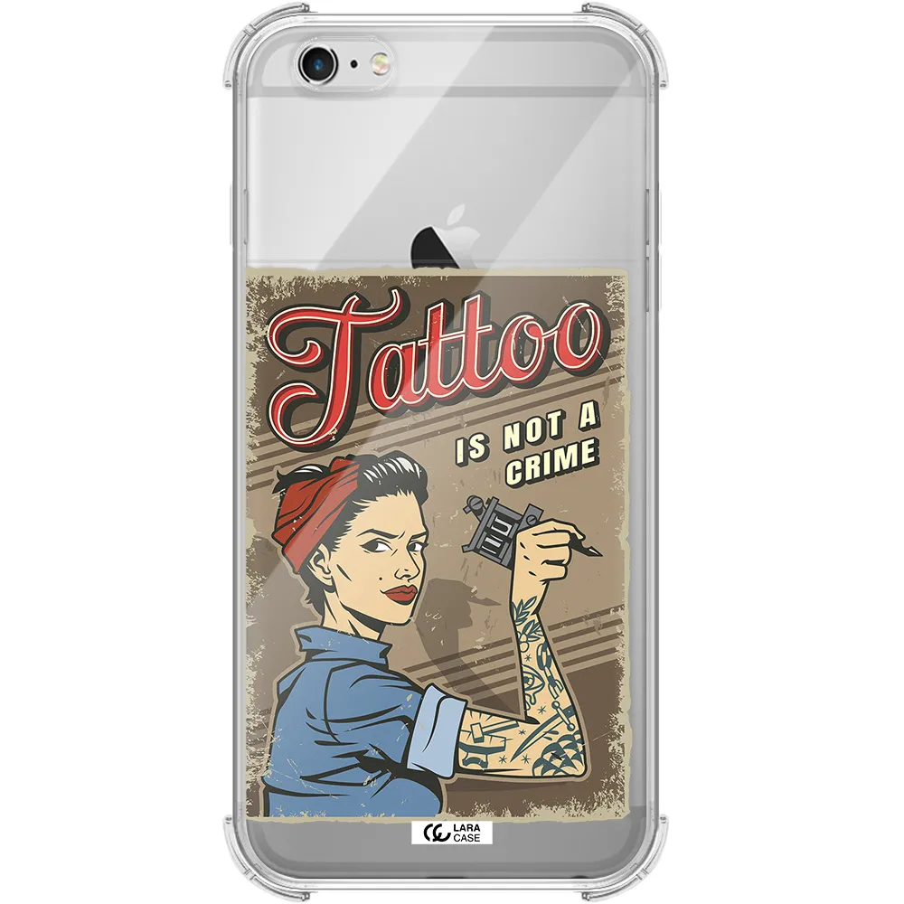 a woman with tattoo on her arm Apple iPhone 6 plus Clear PC Case