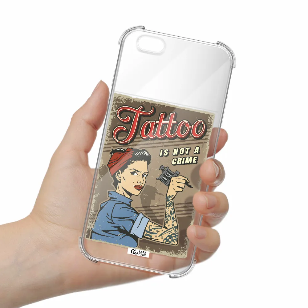 a woman with tattoo on her arm Apple iPhone 6 plus Clear PC Case