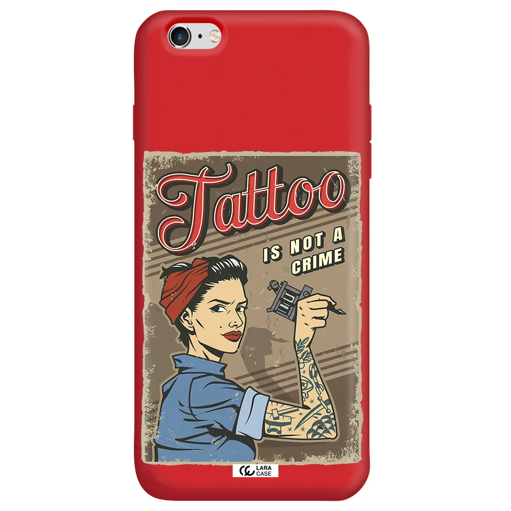 a woman with tattoo on her arm Apple iPhone 6 plus Silicone Imperial Red Case