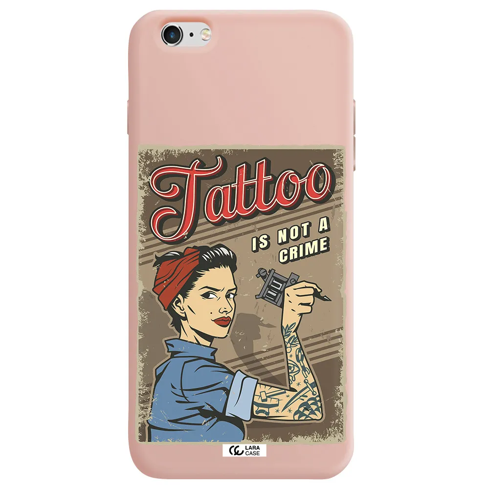 a woman with tattoo on her arm Apple iPhone 6 plus Silicone pastel pink Case