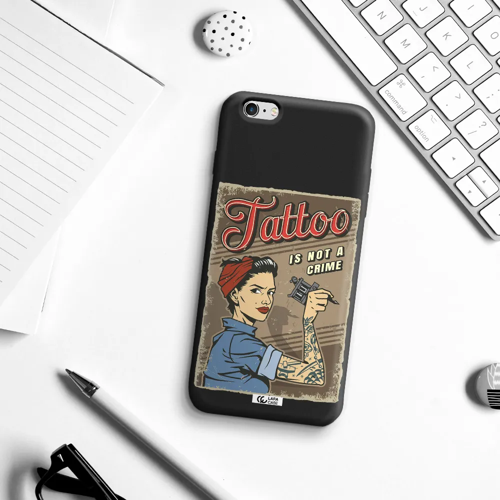 a woman with tattoo on her arm Apple iPhone 6 s plus Silicone black Case