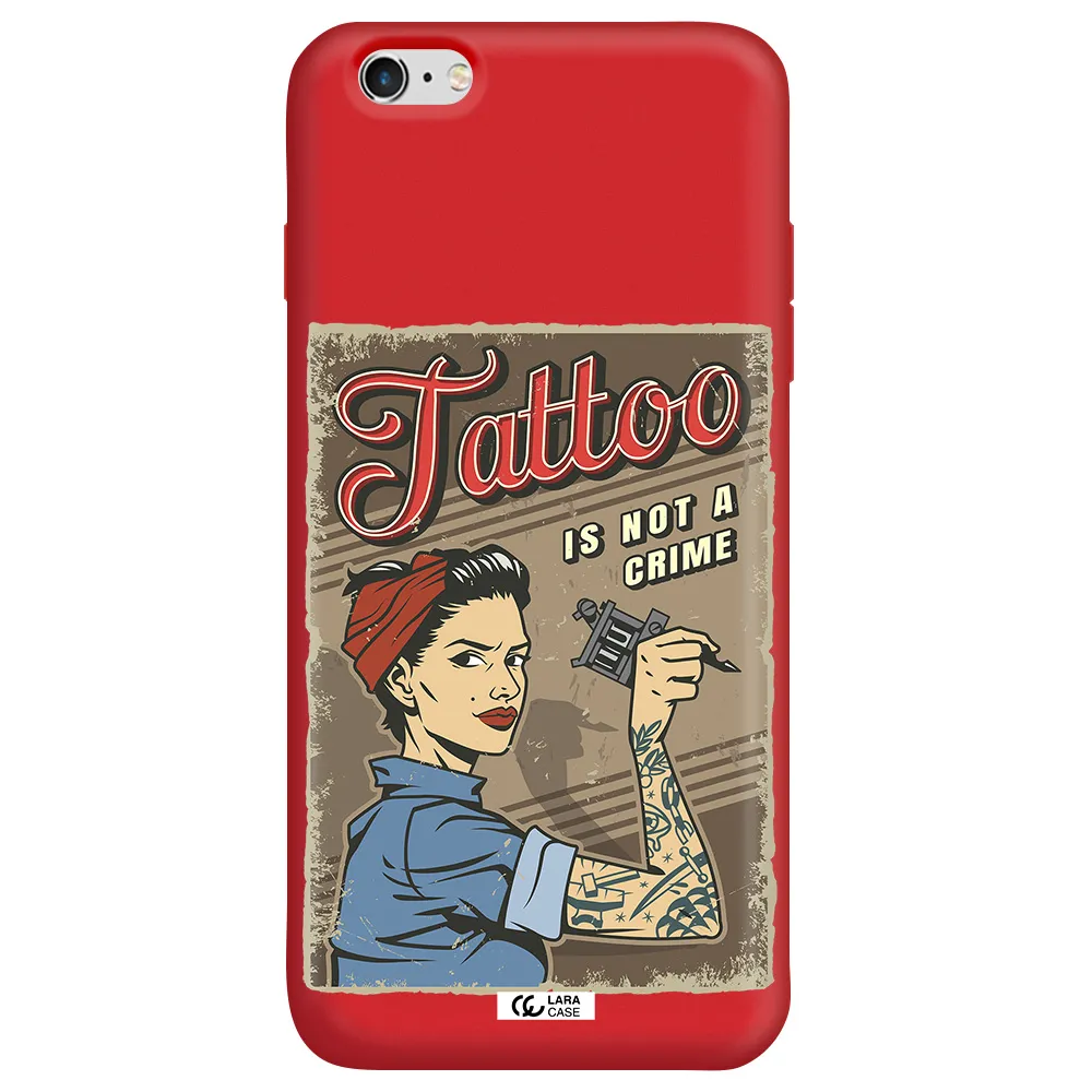 a woman with tattoo on her arm Apple iPhone 6 s plus Silicone Imperial Red Case