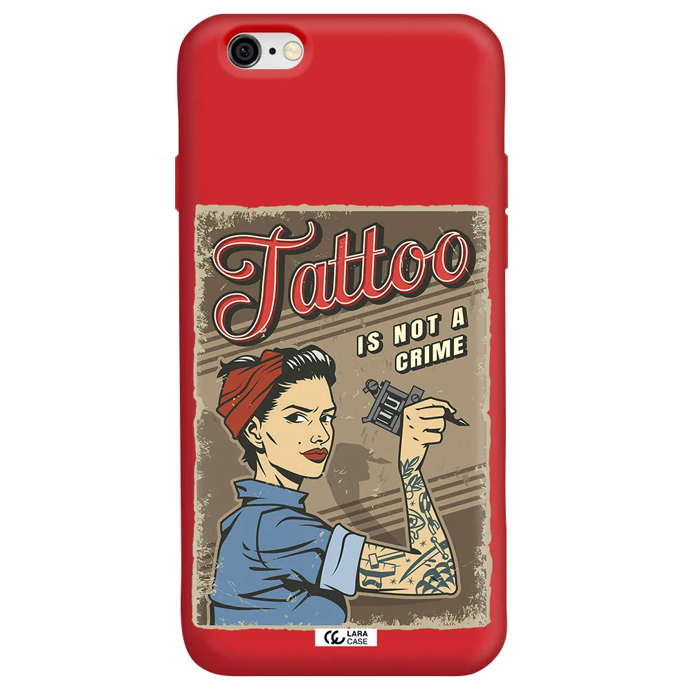 a woman with tattoo on her arm Apple iPhone 6 Silicone Imperial Red Case