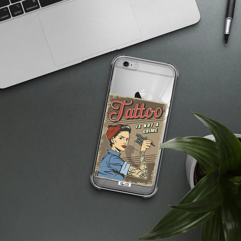 a woman with tattoo on her arm Apple iPhone 6S Clear PC Case
